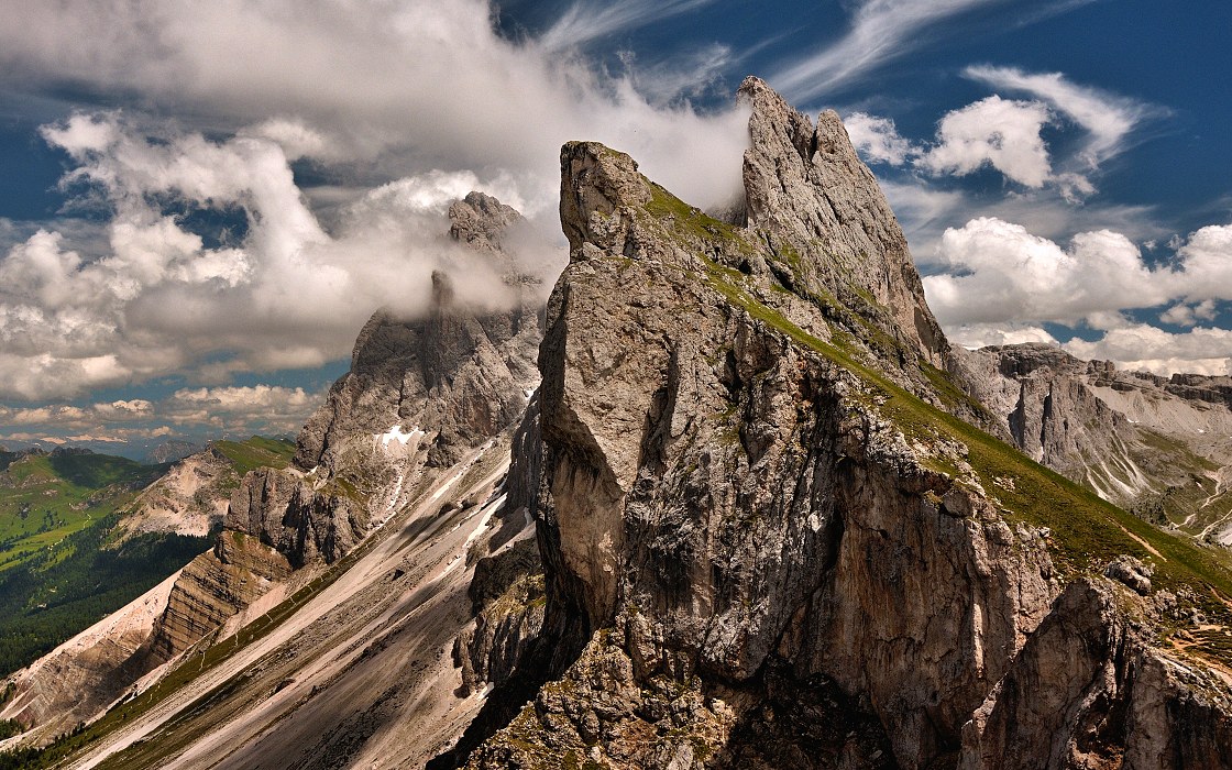 Foto: Sas Rigais - Fermeda di Sopra - Grande Fermeda - Forcella Pana - Dolomity - červenec 2021